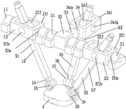 具有两条垂直相交转轴的三自由度并联机构