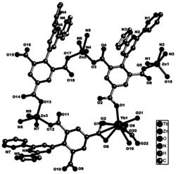 一种Zn、Tb异金属基有机晶态材料、制备方法及其传感识别抗生素上的应用
