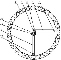 一种魔方橱柜的齿轮杆联动反转转盘