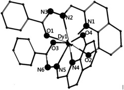 以8‑羟基喹啉酰腙衍生物为配体构筑的镝配合物及其合成方法和应用