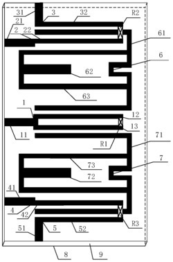 一种新型的高性能双通带四功分滤波器