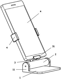 一种翻转式气动夹持手机架